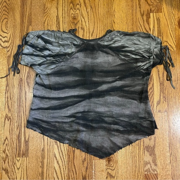 NWOT Oversized Lip Service Chaos Mesh Apocalyptic Olive Top - Picture 4 of 10